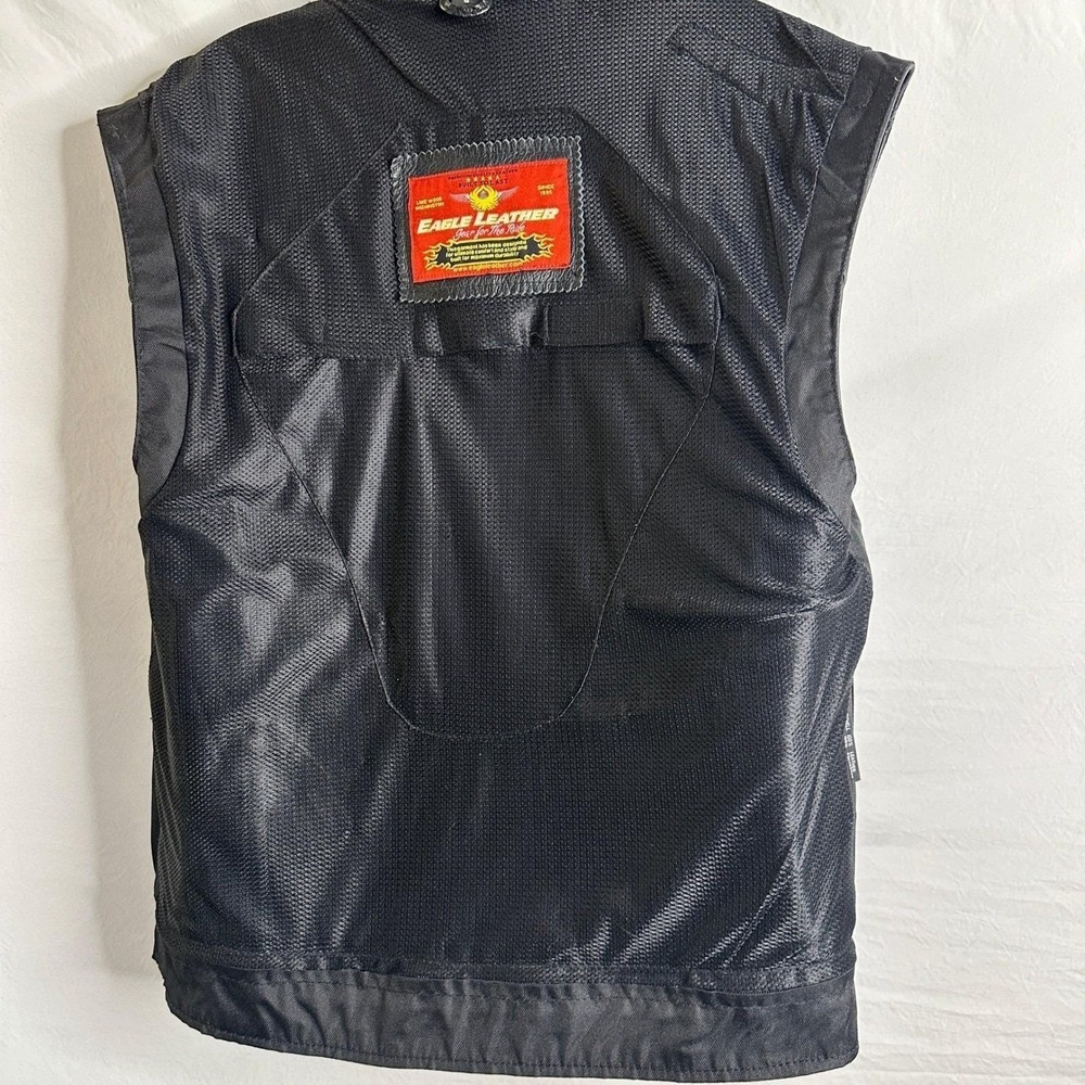HARLEY DAVIDSON Small Custom Eagle Leather Biker Motorcycle Vest HD Patches S - Picture 10 of 16